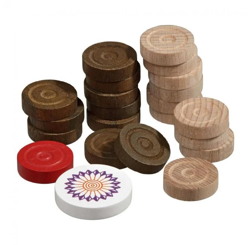 Philos Spiel Carromsteine Classic Buche Cassia-Siamea-Holz