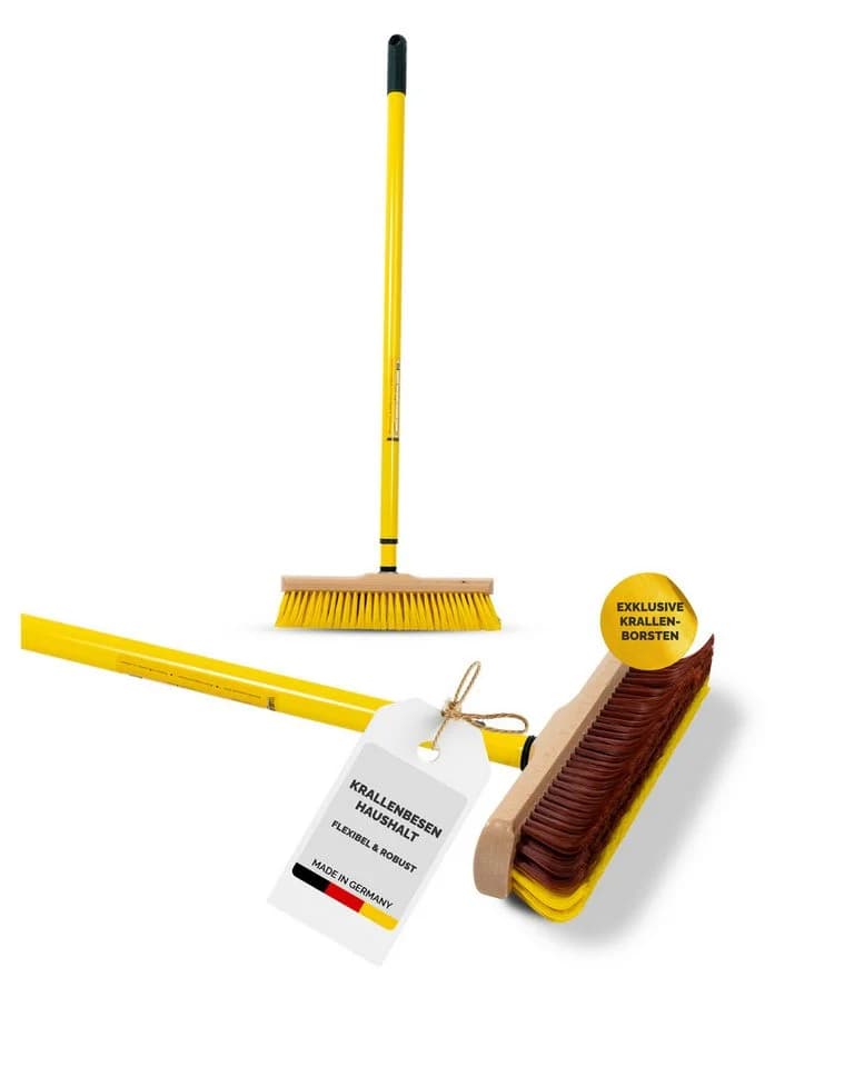 Fritze® Krallenbesen mit Stiel 30 cm - Abgewinkelte Borsten für Teppiche & Möbel - Bild 2
