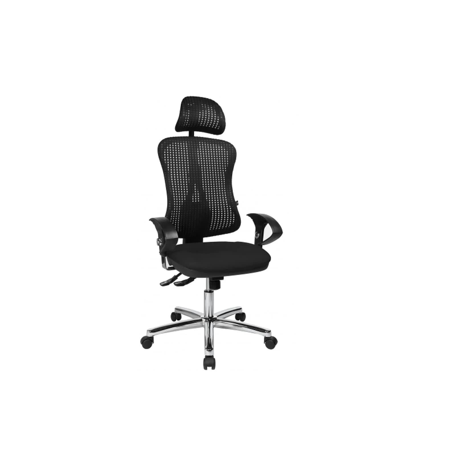 Topstar Profi Bürostuhl HJH SOLUTION DELUXE HEAD AL.U2 Stoff / Netzstoff mit Armlehnen