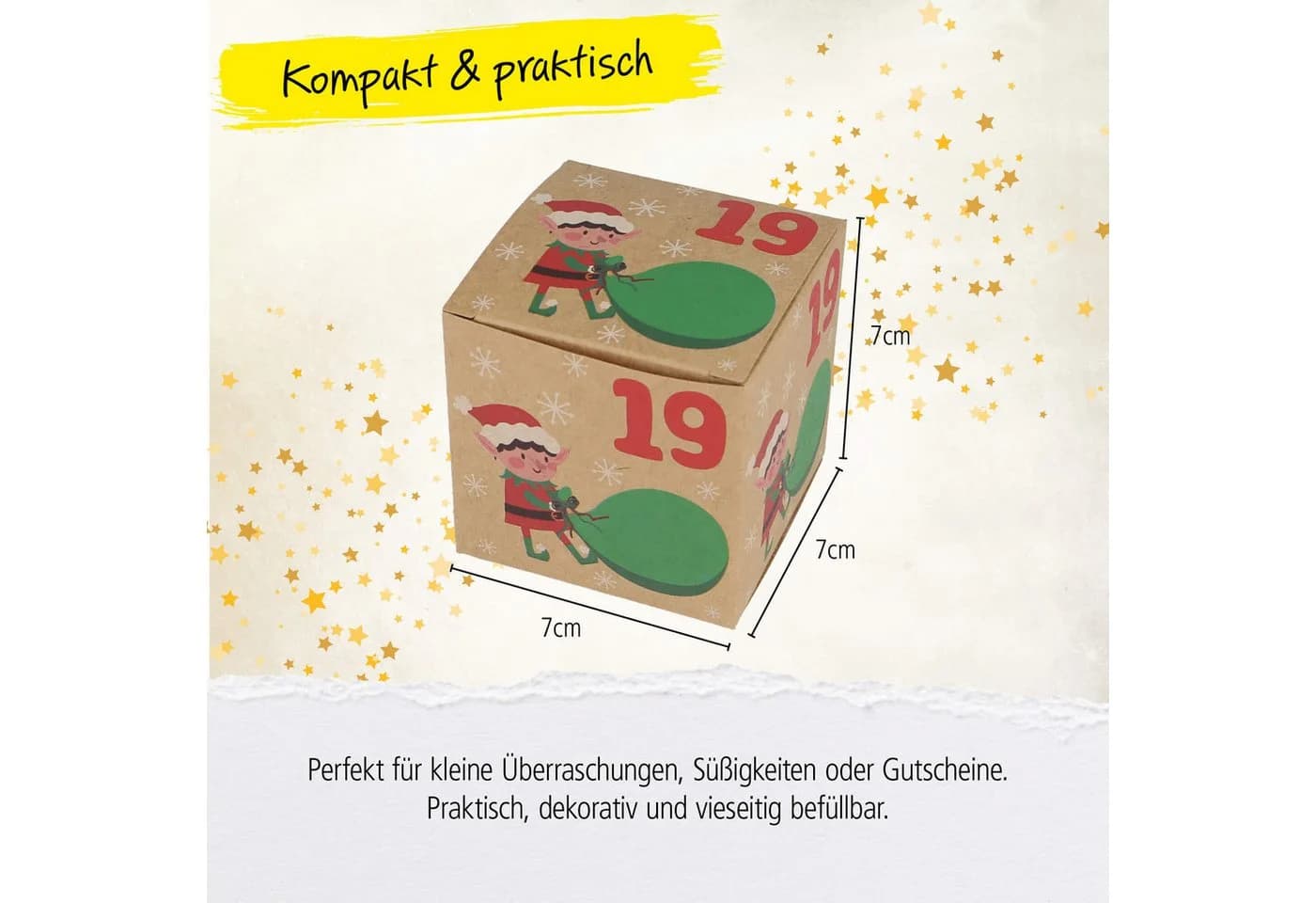 Online Pen DIY-Adventskalender mit 24 befüllbaren Geschenkboxen aus Kraftpapier - Bild 3