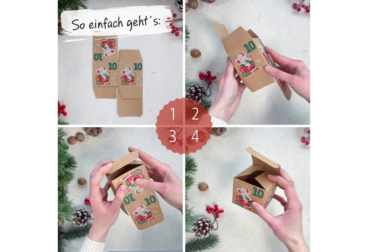 Online Pen DIY-Adventskalender mit 24 befüllbaren Geschenkboxen aus Kraftpapier - Bild 4