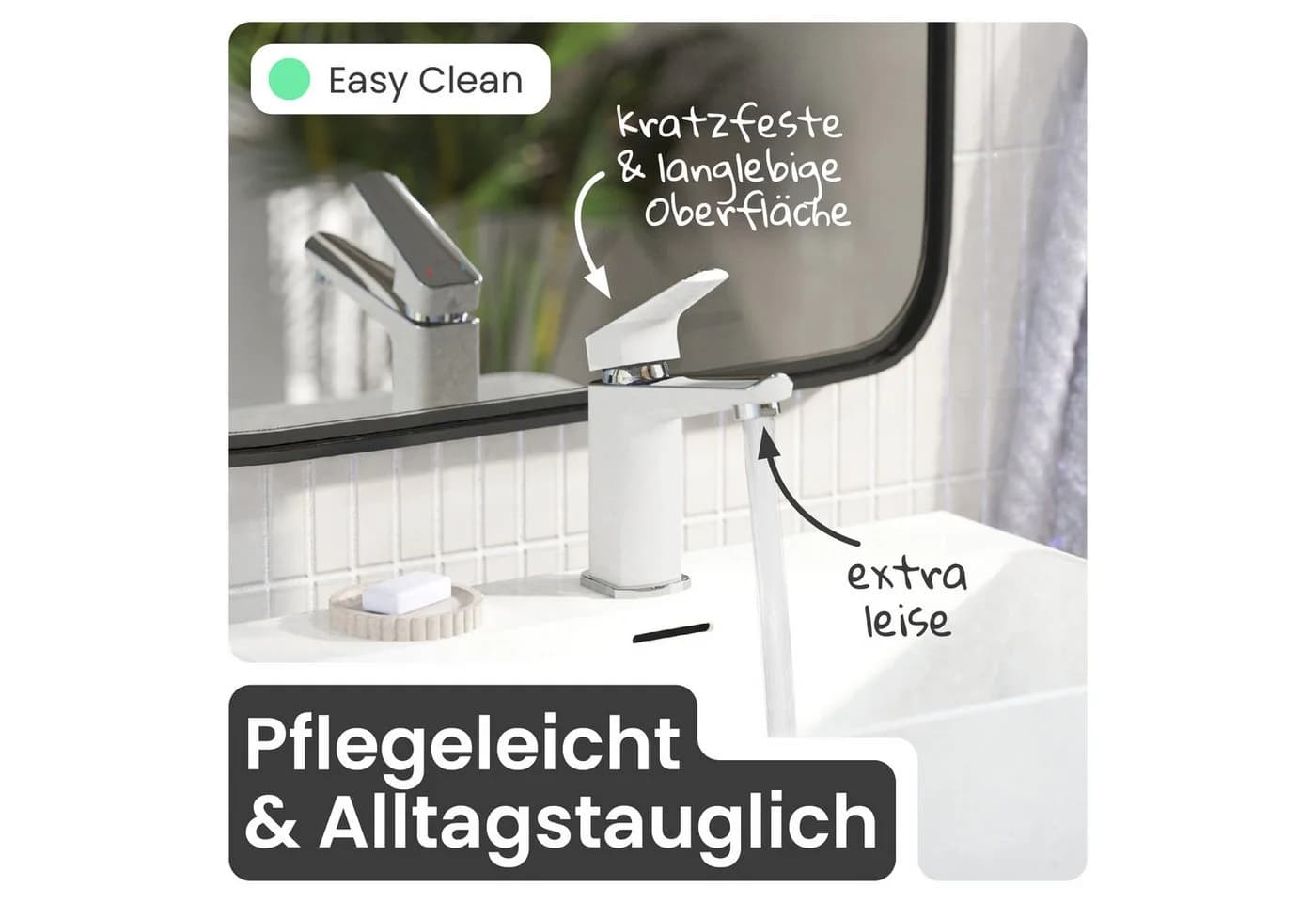 instmaier Waschtischarmatur Amelie Weiß/Chrom für Bad - Bild 5