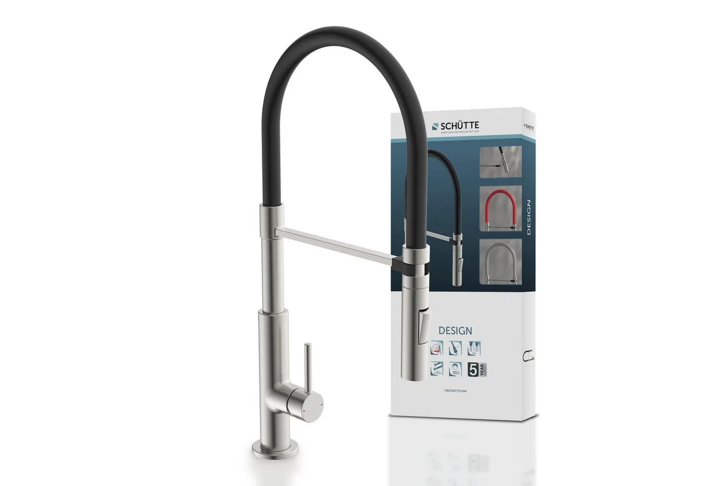 SCHÜTTE Spültischarmatur Design Ausziehbar 360° Silber/Schwarz - Bild 2