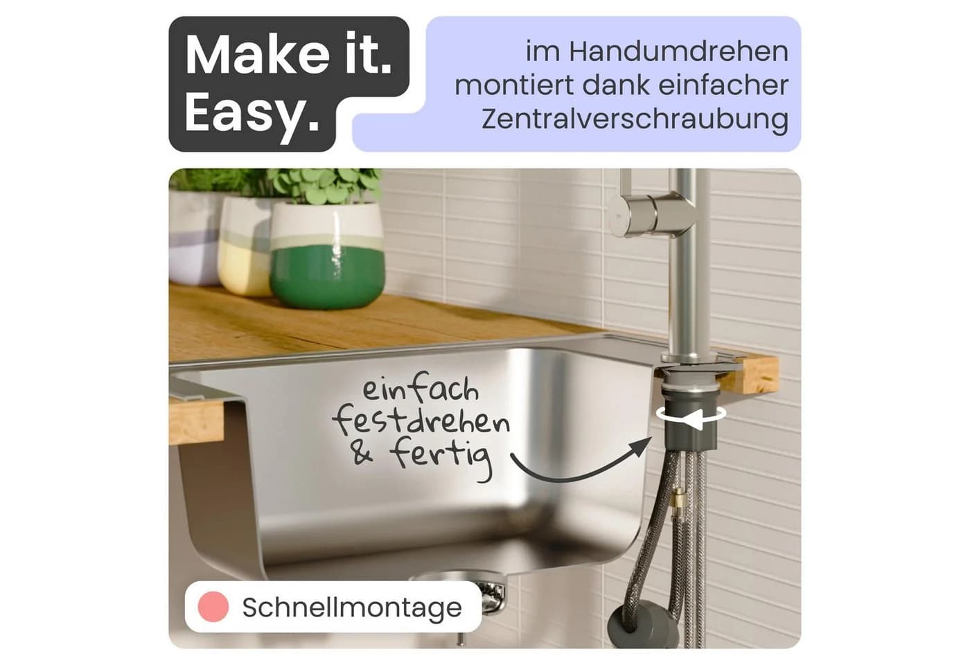 instmaier Cassia Spültischarmatur Ausziehbar Edelstahl - Bild 5
