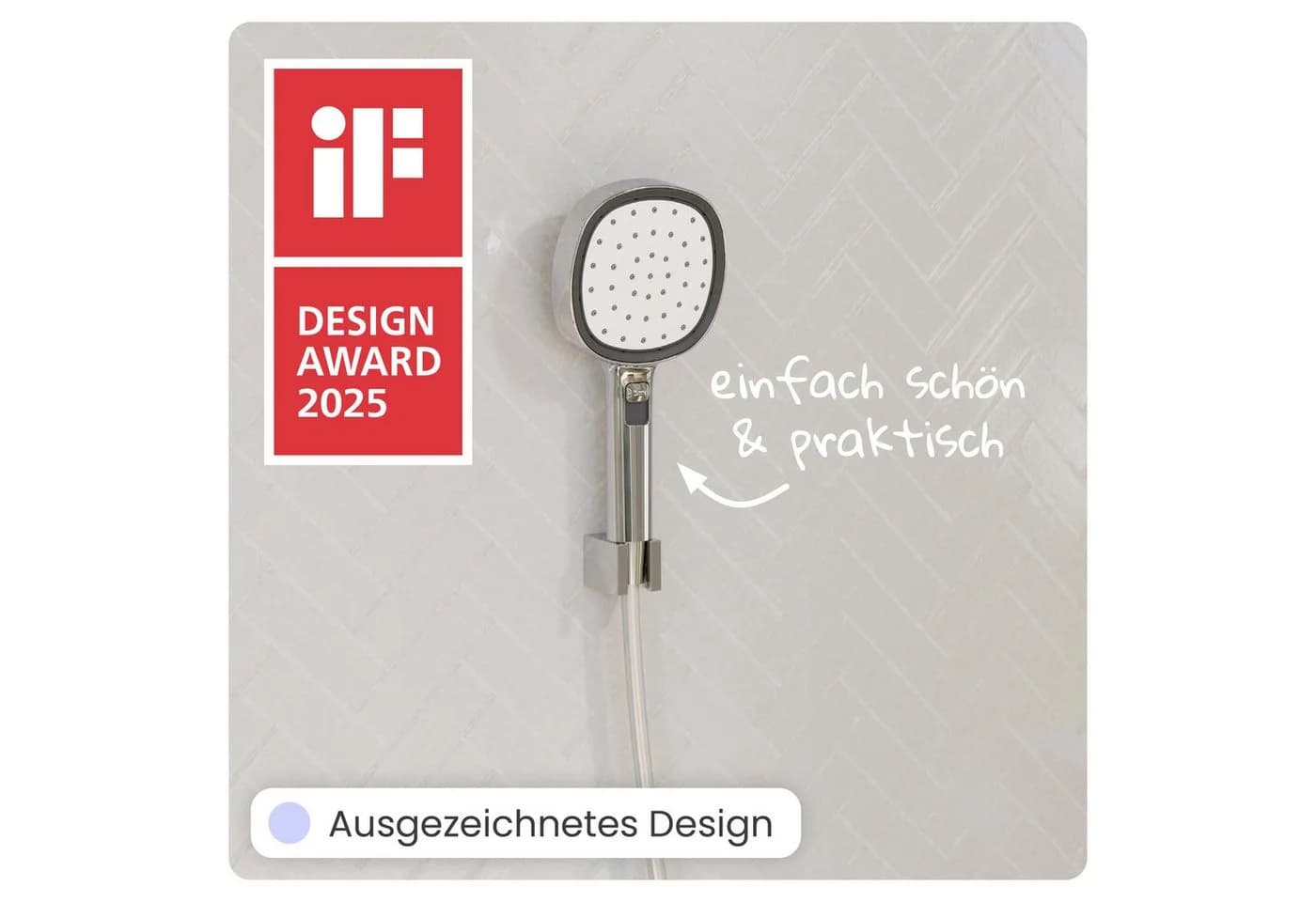 instmaier Handbrause Cleo Chrom/Weiß mit Nebelfunktion und Wasserstopp - Bild 3
