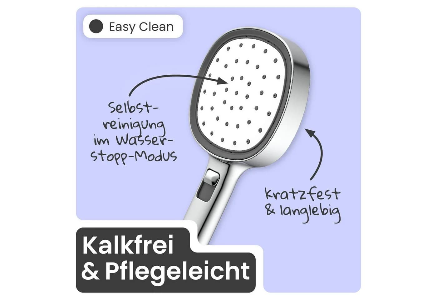 instmaier Handbrause Cleo Chrom/Weiß mit Nebelfunktion und Wasserstopp - Bild 5