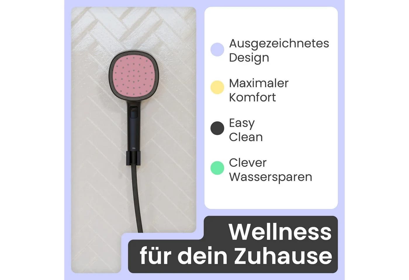 instmaier Handbrause Cleo Schwarz Nebelfunktion Wasserstopp