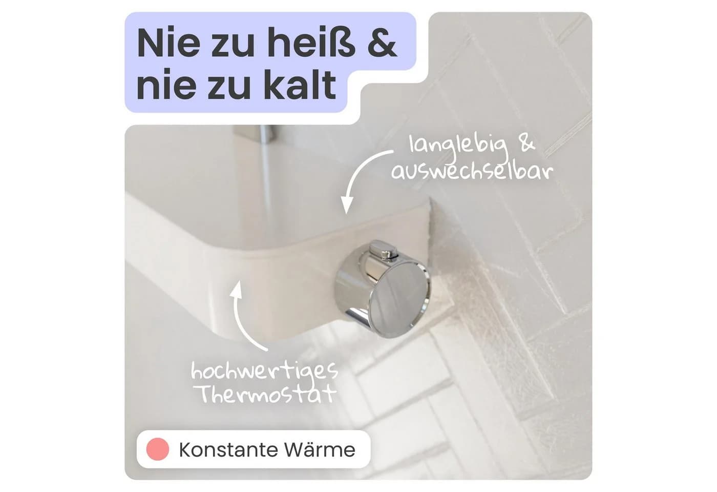 instmaier Duschsystem Cleo Thermostat mit Ablage & 28cm Regendusche - Bild 4