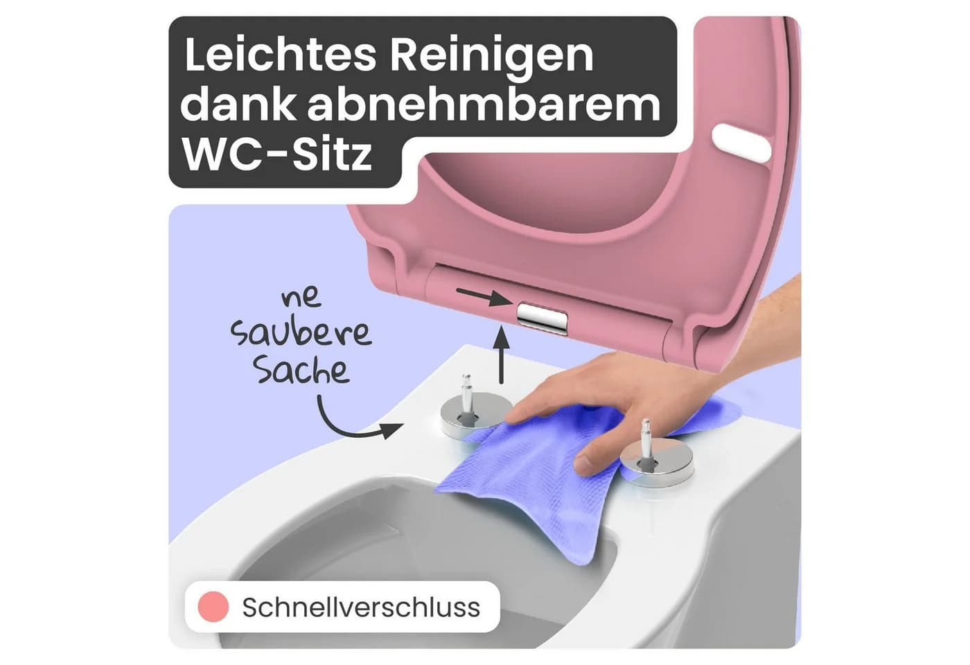 instmaier WC-Sitz Helma Rosa Toilettendeckel Absenkautomatik - Bild 4