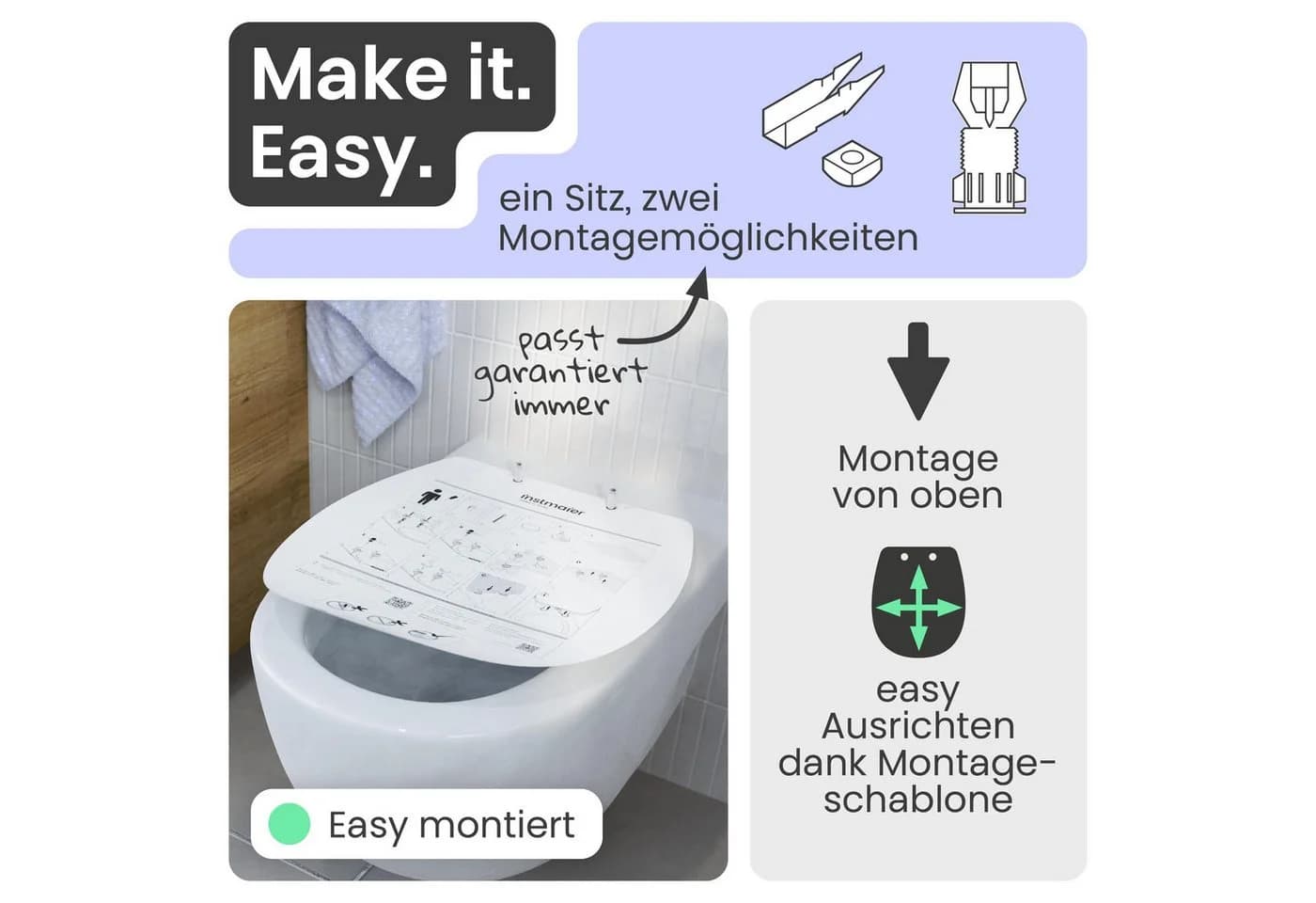 instmaier WC-Sitz Helma Rosa Toilettendeckel Absenkautomatik - Bild 5