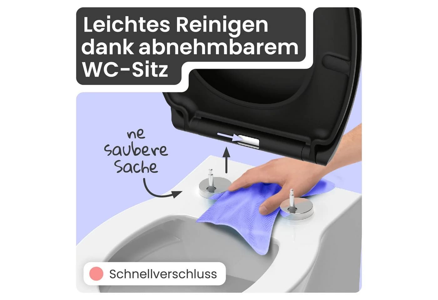 instmaier Helma WC-Sitz Schwarz mit Absenkautomatik Duroplast - Bild 4