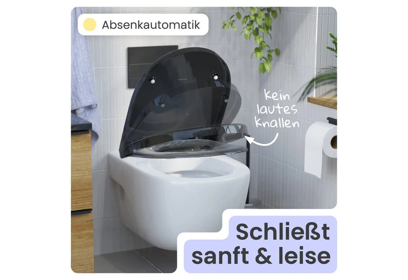 instmaier WC-Sitz Alma Made in Germany Bakterienabweisend Schwarz - Bild 3
