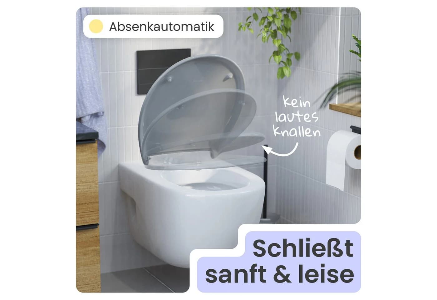 instmaier WC-Sitz Alma Made in Germany Bakterienabweisend Duroplast 250kg Manhattan-Grau Absenkautomatik - Bild 3