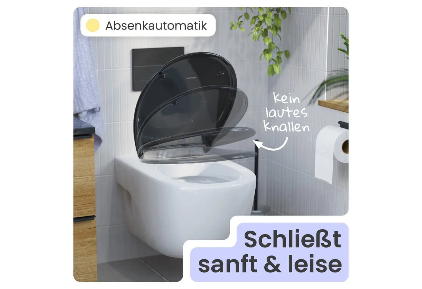 instmaier WC-Sitz Alma Bakterienabweisend Schwarz Absenkautomatik - Bild 3