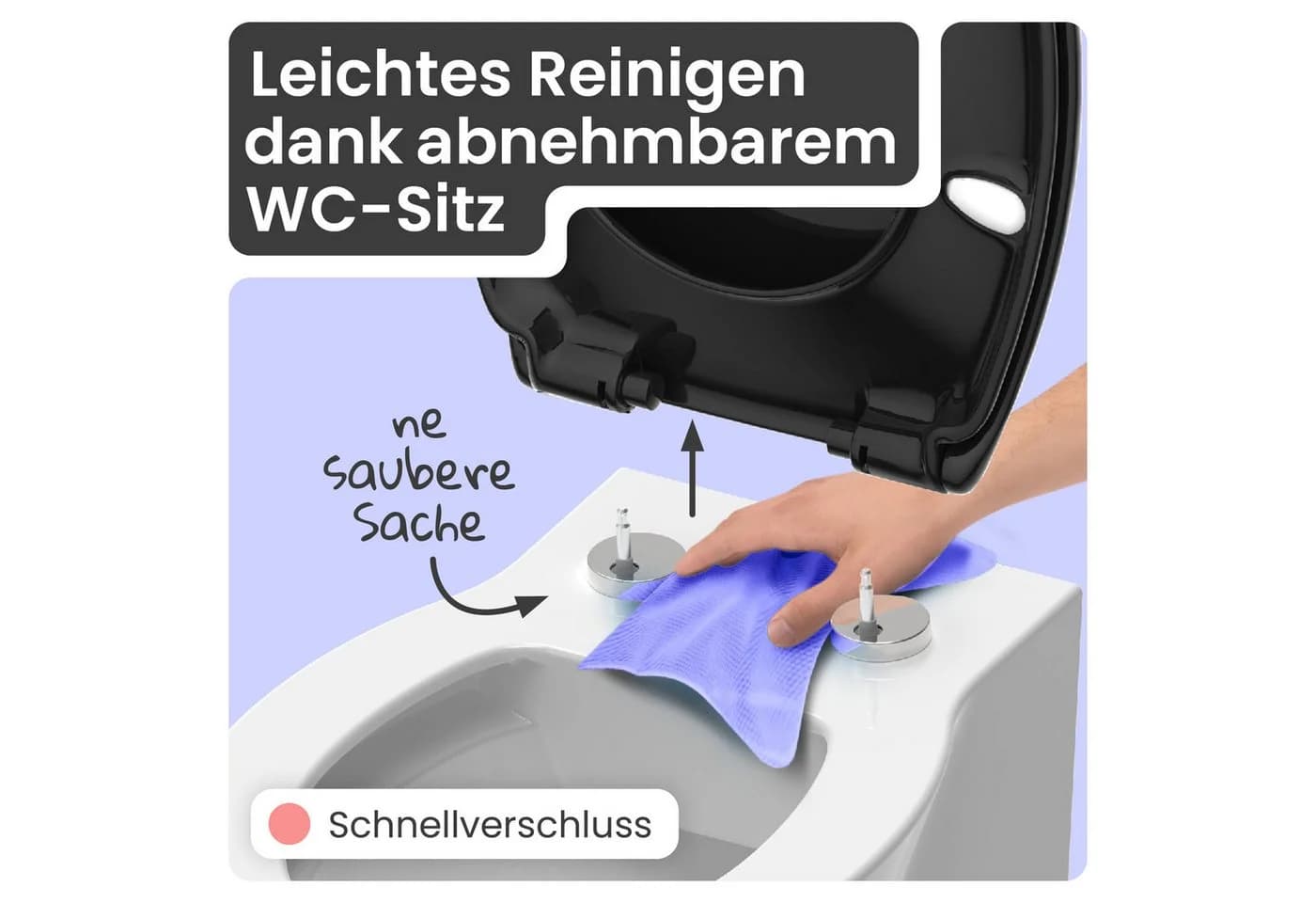 instmaier WC-Sitz Alma Bakterienabweisend Schwarz Absenkautomatik - Bild 4