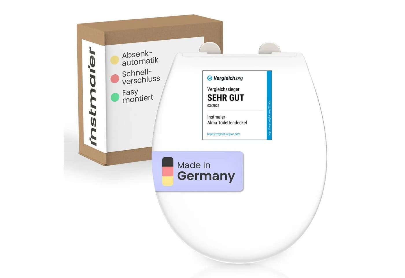 instmaier WC-Sitz Alma Weiß Made in Germany Duroplast Absenkautomatik - Bild 2