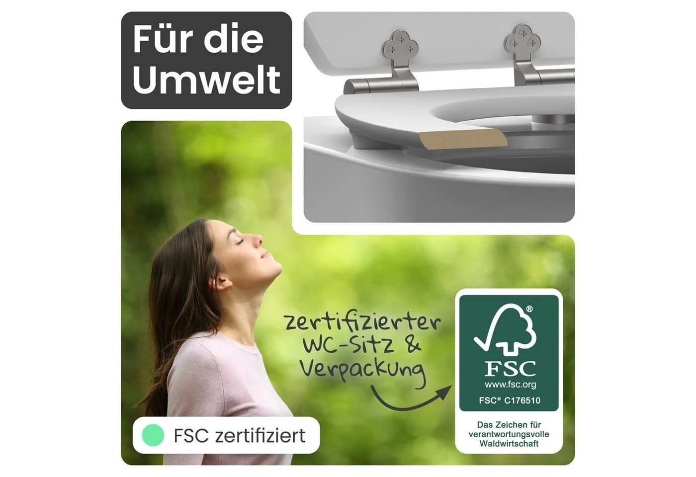 instmaier WC-Sitz Gaia Holz Schwarz Matt mit Absenkautomatik - Bild 4