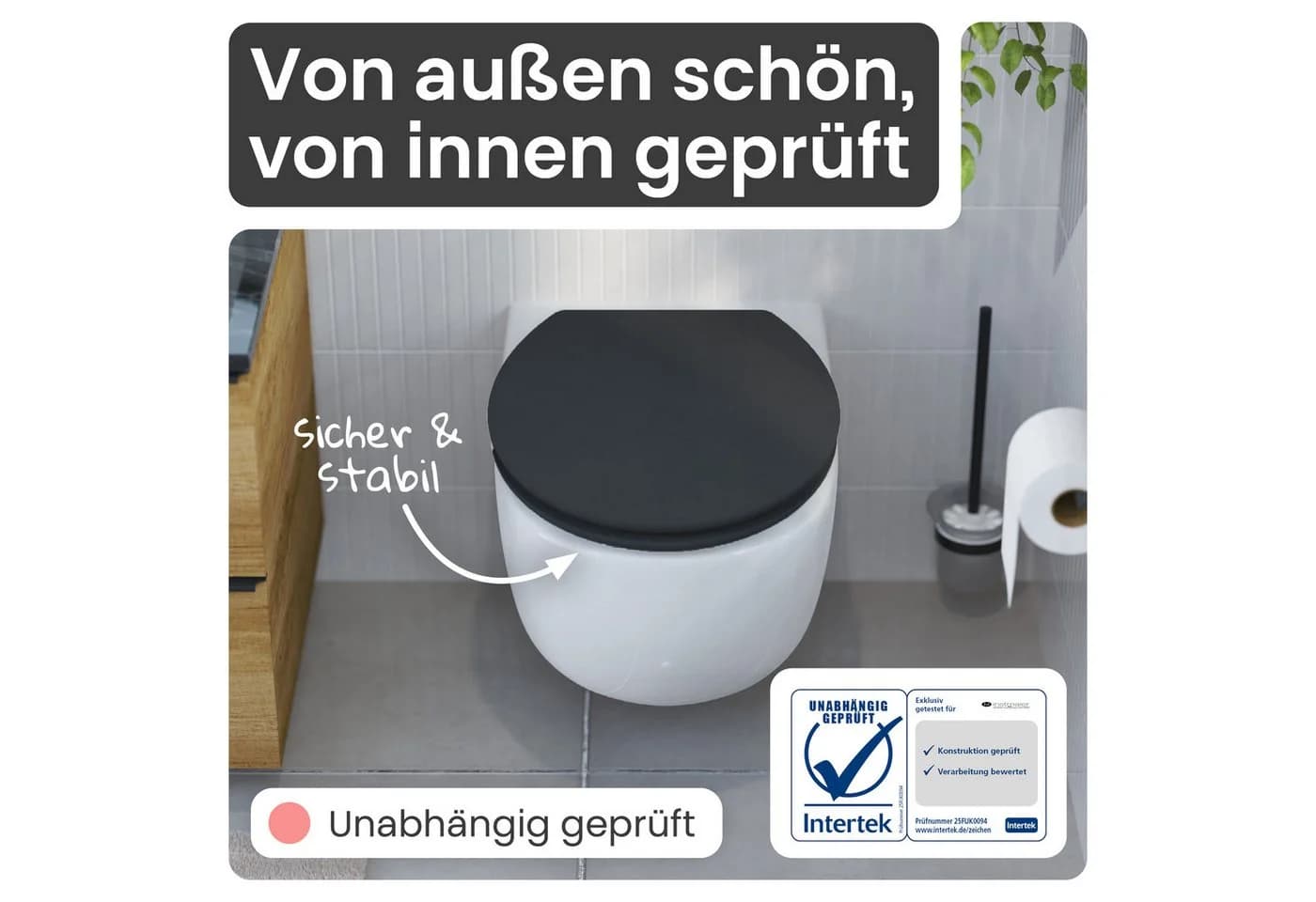 instmaier WC-Sitz Gaia Holz Schwarz Matt mit Absenkautomatik - Bild 5