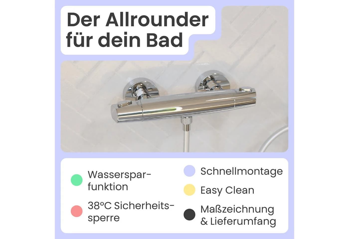 instmaier Brausethermostat Beatrice Duschthermostat Chrom Verbrühschutz