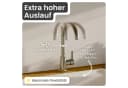 instmaier Küchenarmatur Leona 360° schwenkbar Edelstahl-Optik Hochdruck Bild 3