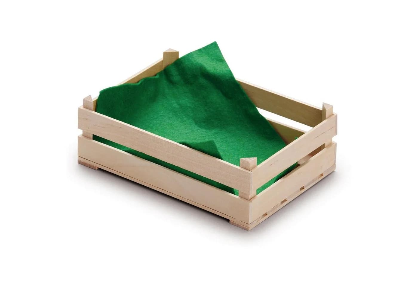 Erzi® Obststiege Groß Grün mit Papierflies - Spielzeug für Kaufladen