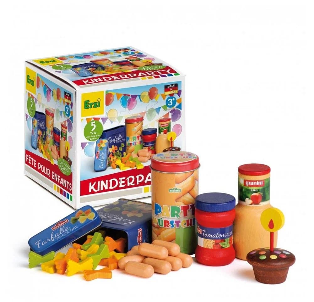 Erzi® Spiellebensmittel Kinderparty 5-tlg. Holz Made in Germany - Bild 2