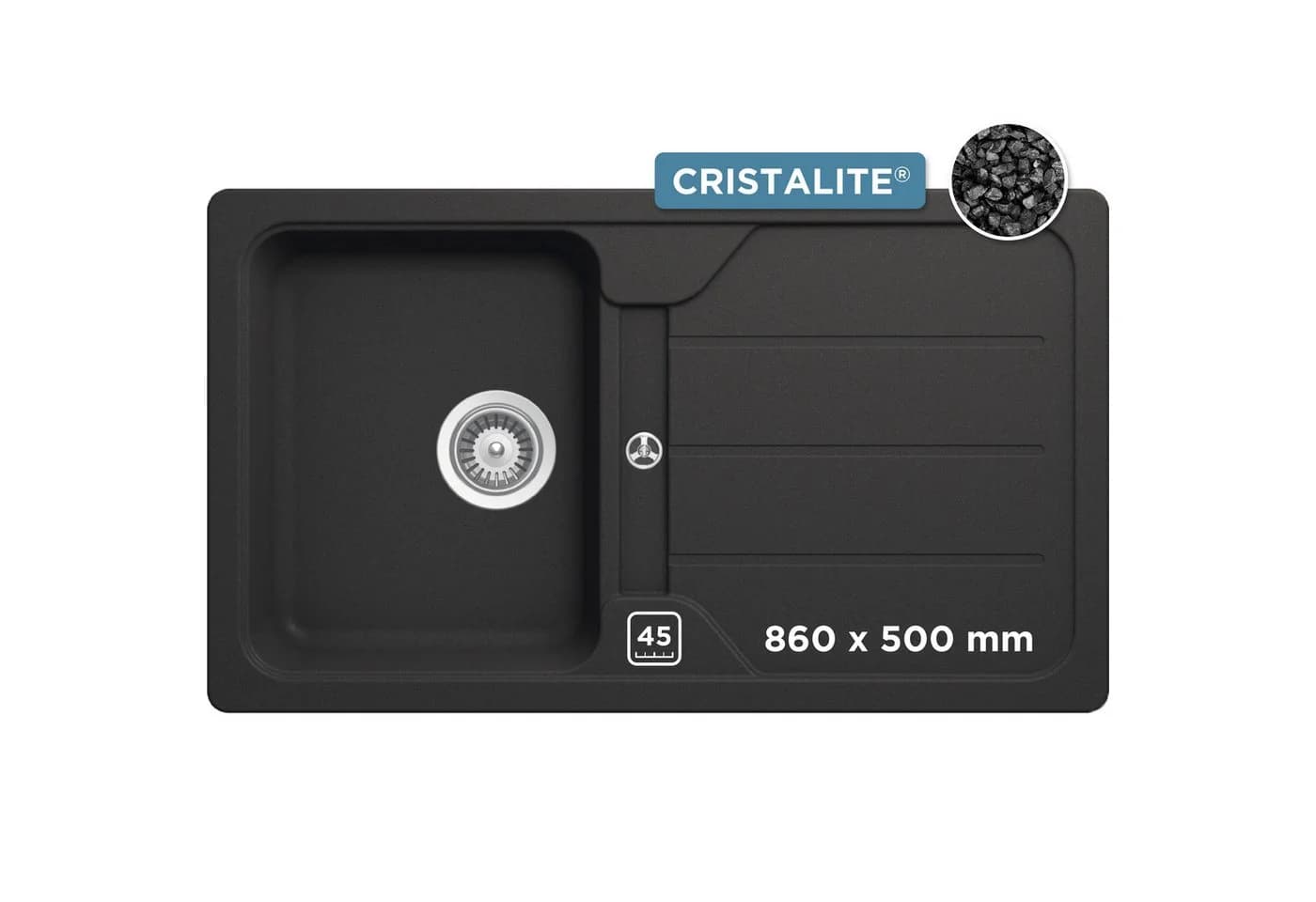 Schock Granitspüle COMO D-100 Rechteckig Onyx - Bild 2