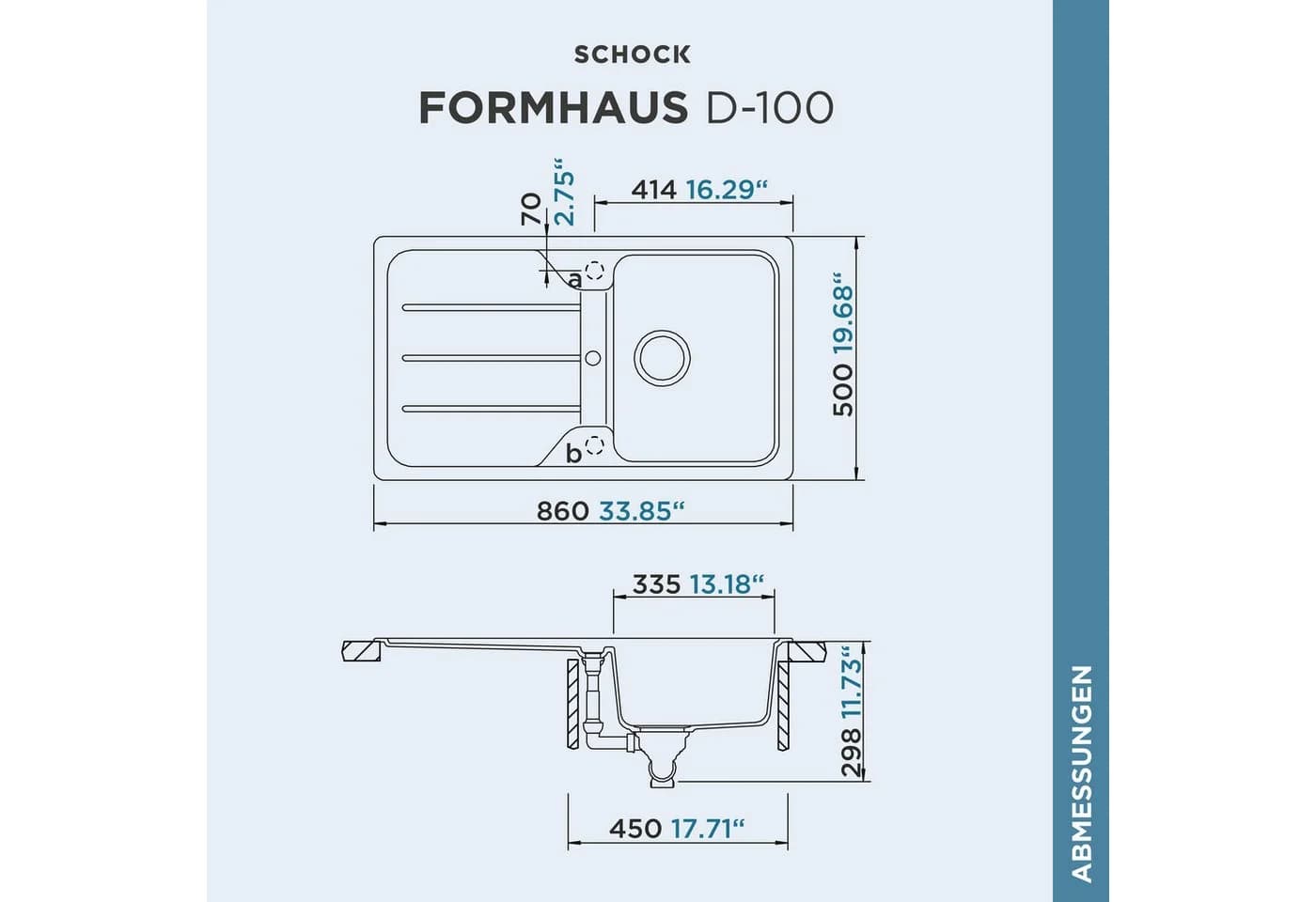 Schock Granitspüle COMO D-100 Rechteckig Onyx - Bild 3