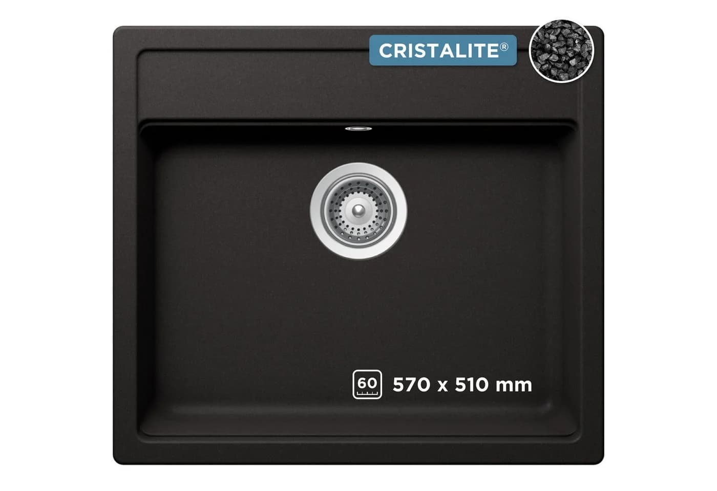 Schock Granitspüle Oslo Quadratisch Schwarz Domogranit - Bild 2