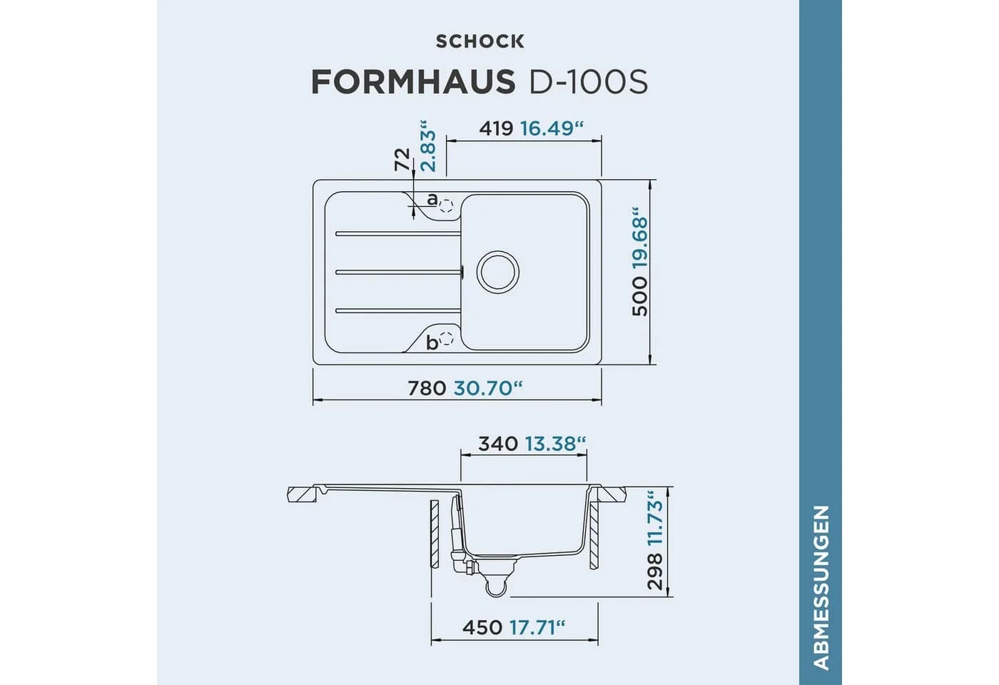 Schock Granitspüle Formhaus Mini Grau Domogranit Kompakt - Bild 3