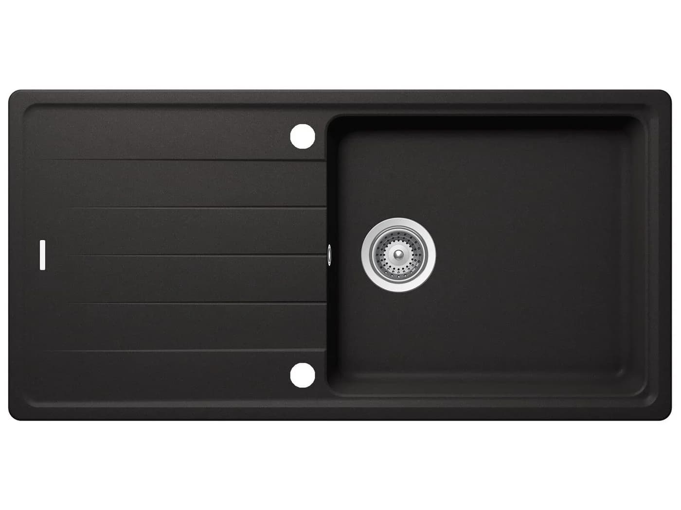 Schock Granitspüle Nero-Schwarz Reversibel 2 Hahnlöcher - Bild 2