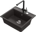 Granitspüle SCHOCK Nemo N-100 mit Armatur Epos Schwarz Domogranit Bild 1