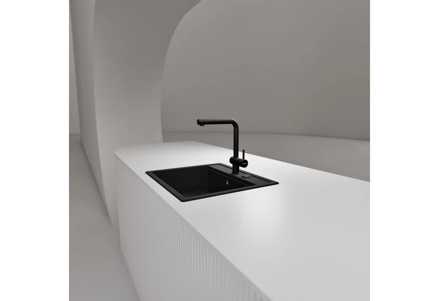 Granitspüle SCHOCK Nemo N-100 mit Armatur Epos Schwarz Domogranit - Bild 5