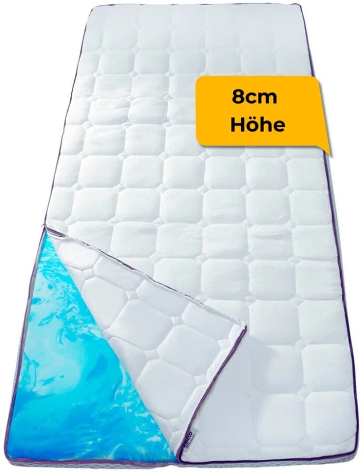 RIBECO Aaron Topper 90x200 cm,180x200 cm Weiß Gelschaum