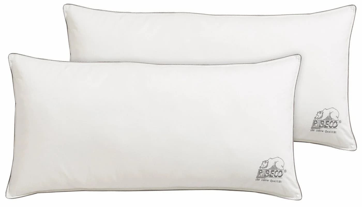 Ribeco Marie Kopfkissen 40x80 cm Weiß Baumwolle Polyester - Bild 2