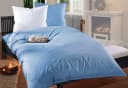 RIBECO Federbettdecke Leon 100% Federn Baumwolle Saphirblau Bild 2