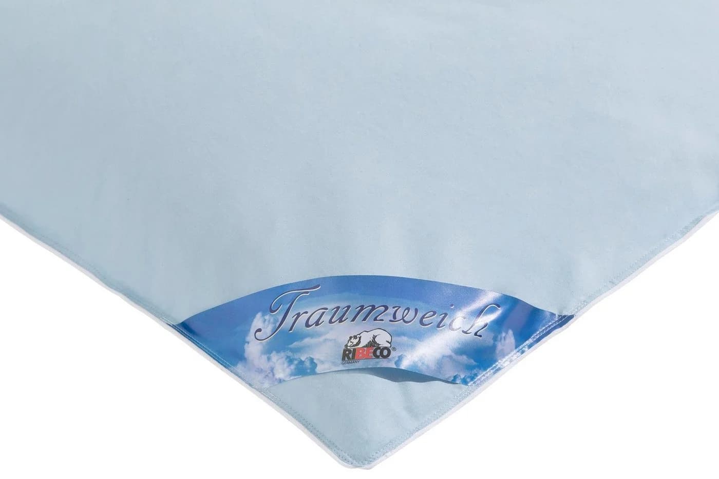 RIBECO Federbettdecke Leon 100% Federn Baumwolle Saphirblau - Bild 3