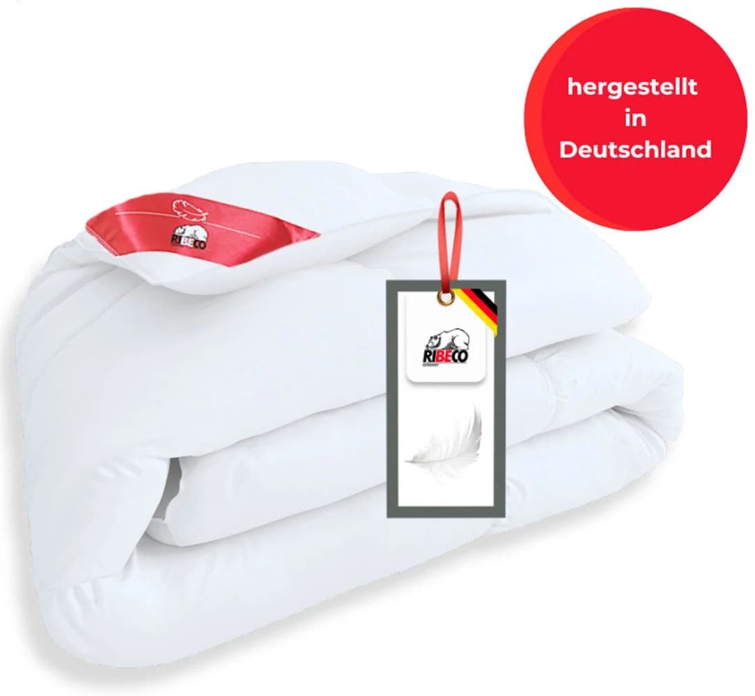 RIBECO Daunenbettdecke Johanna Weiß 100% Baumwolle - Bild 2