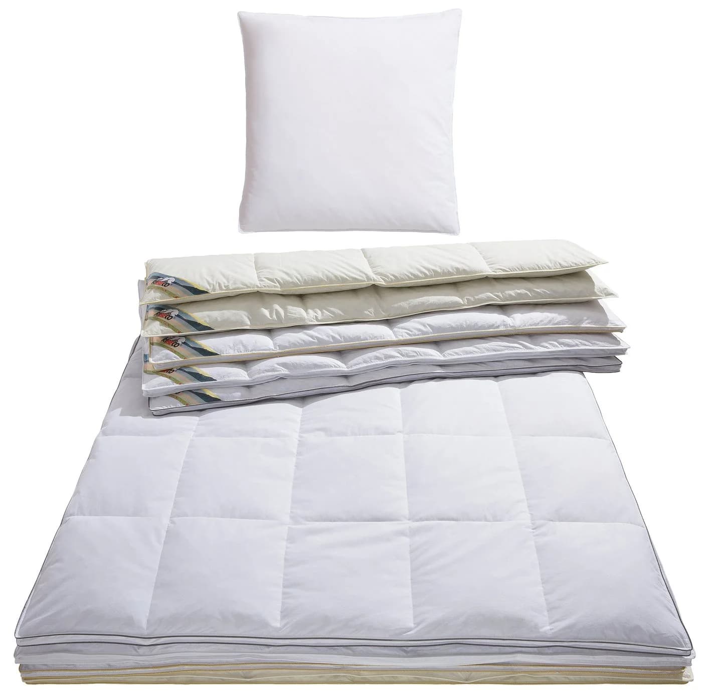 RIBECO Federbettdecke Überraschungspaket Extrawarm 155x220cm Baumwolle