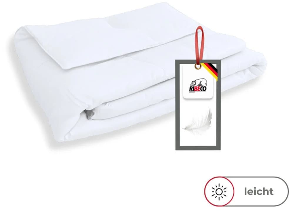 Federbettdecke Laram von RIBECO, 100% Baumwolle, 90% Federn, 10% Daunen