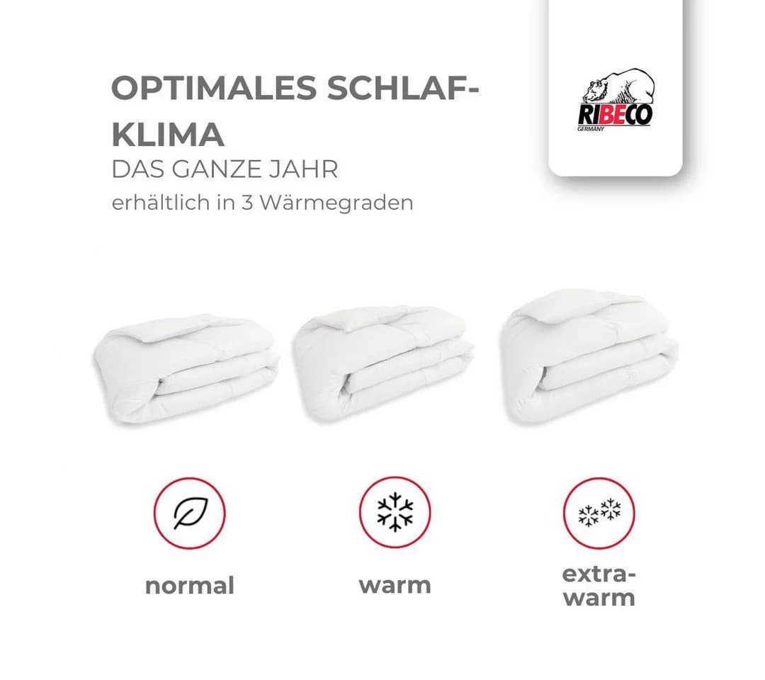 Federbettdecke Laram von RIBECO, 100% Baumwolle, 90% Federn, 10% Daunen - Bild 3