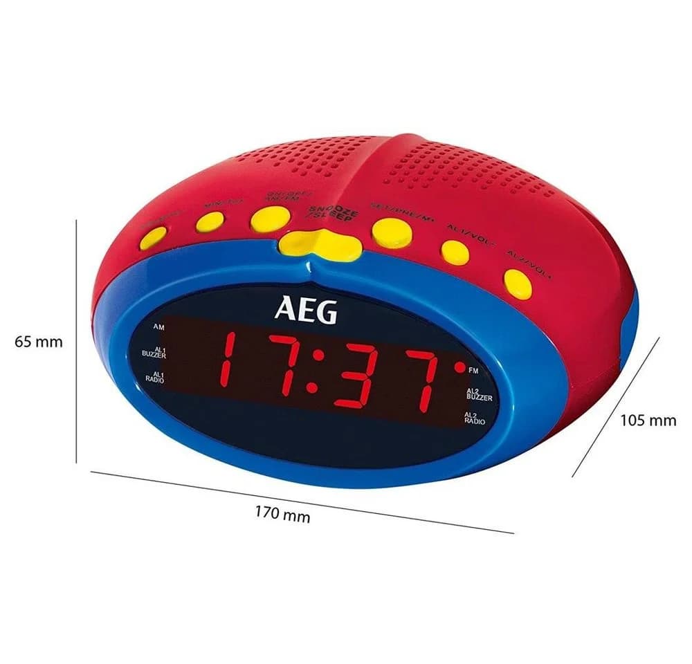 AEG Radiowecker MRC 4143 Kinderwecker rot/blau LED-Display - Bild 3