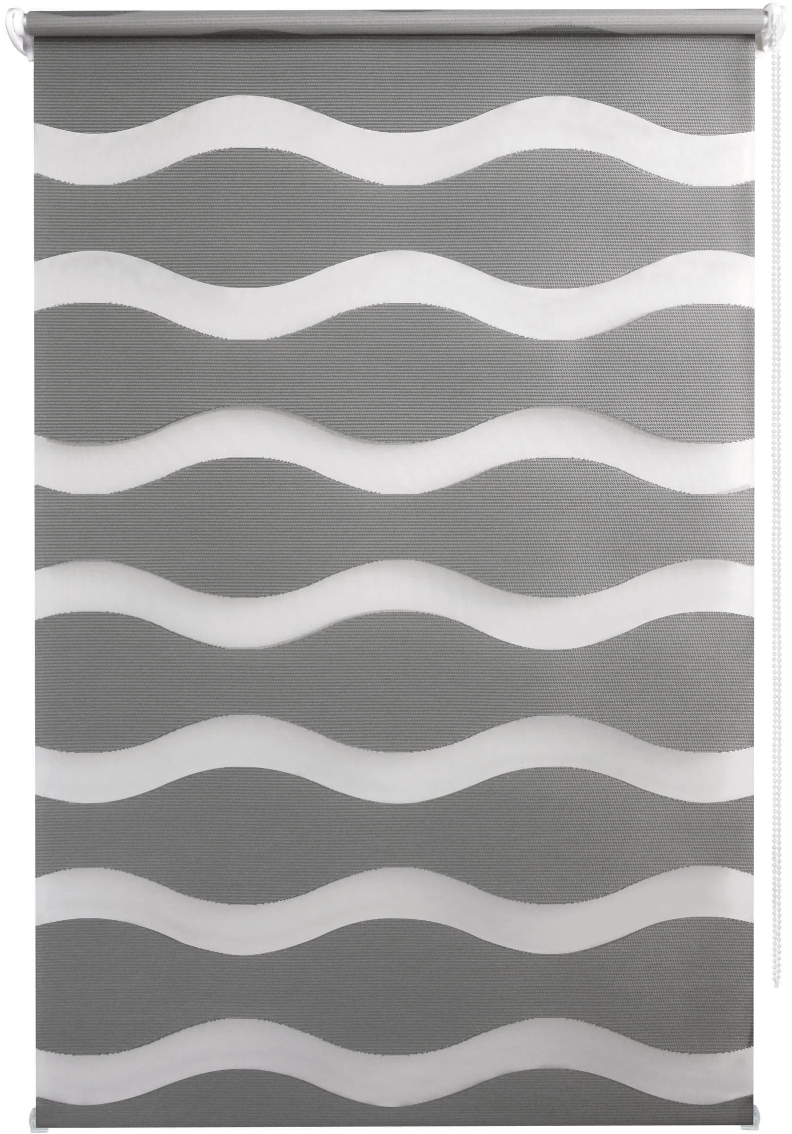 Doppelrollo GOOD LIFE WAVE 90x210cm grau Stein Polyester