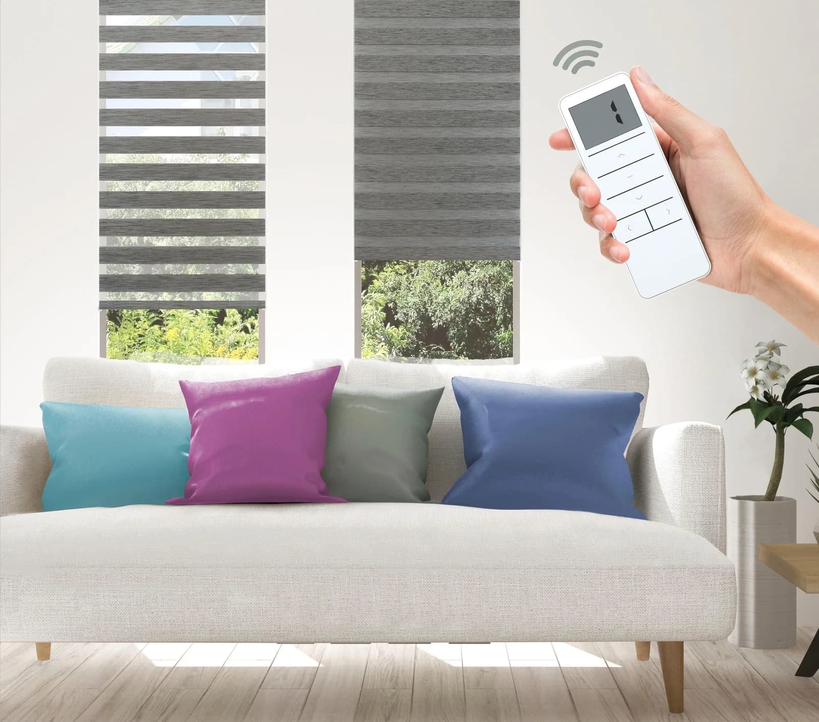 Good Life Elektrisches Rollo Wood Smart Home Lichtschutz Klemmfix Fernbedienung