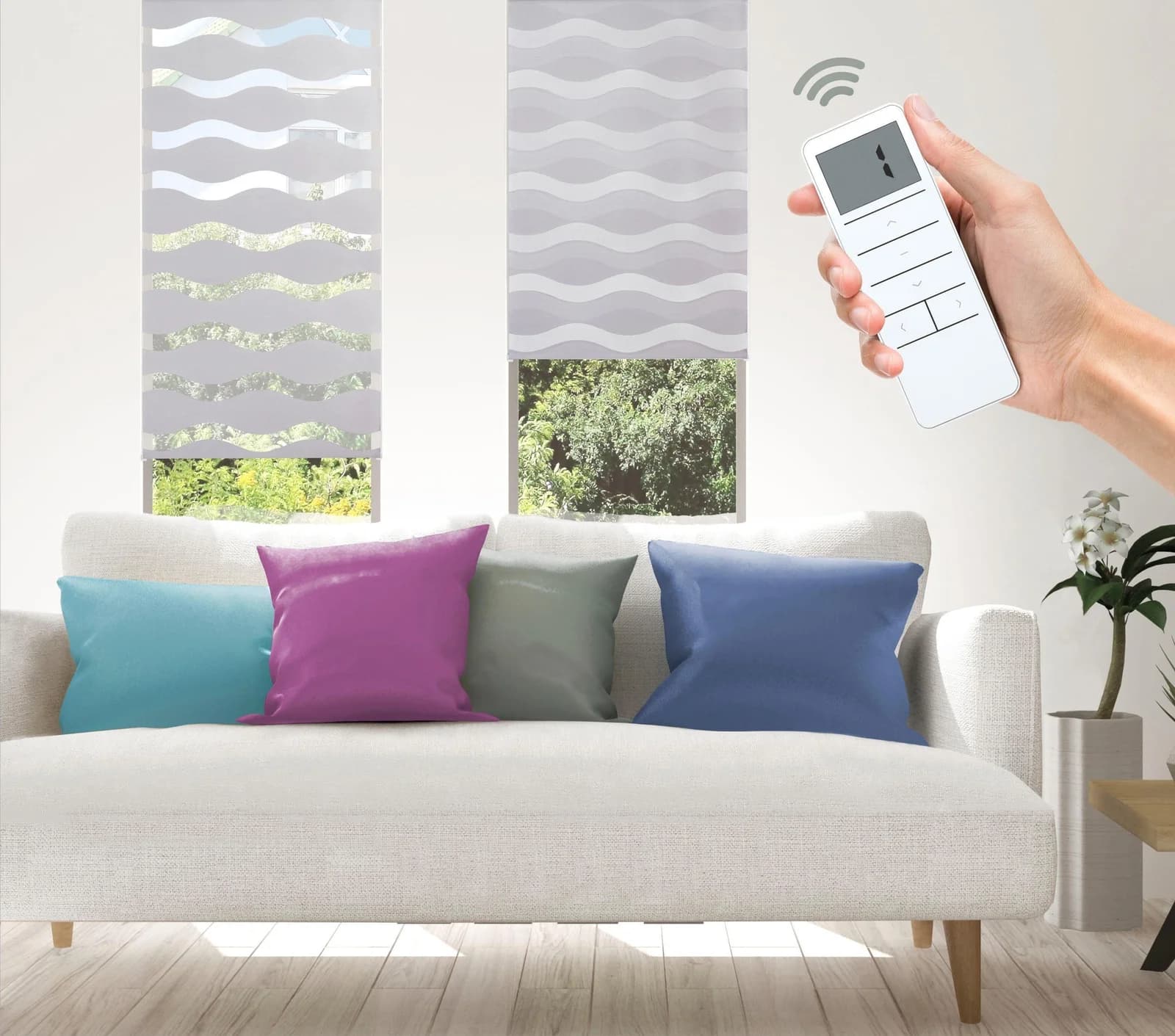 Elektrisches Rollo GOOD LIFE Wave Smart Home grau 80x150 cm