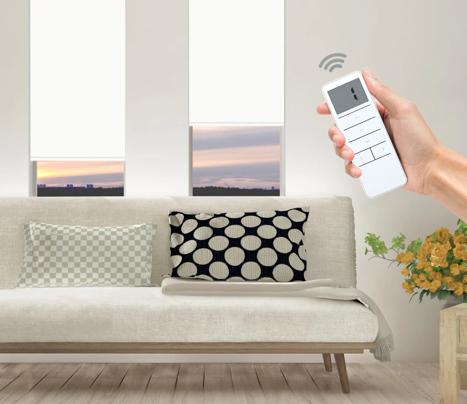 Elektrisches Rollo GOOD LIFE Smart Home weiß mit Fernbedienung