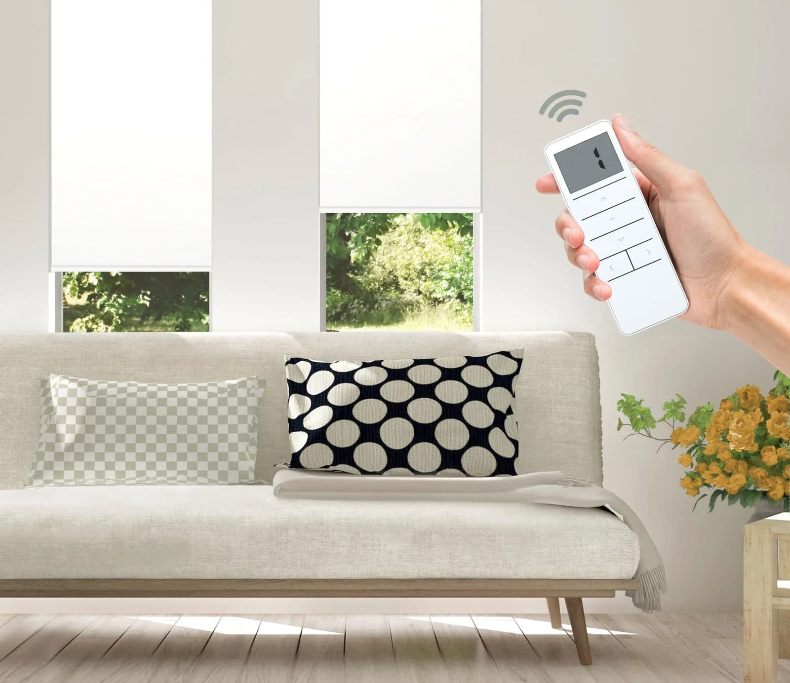 Elektrisches Rollo GOOD LIFE SMART HOME weiß mit Fernbedienung