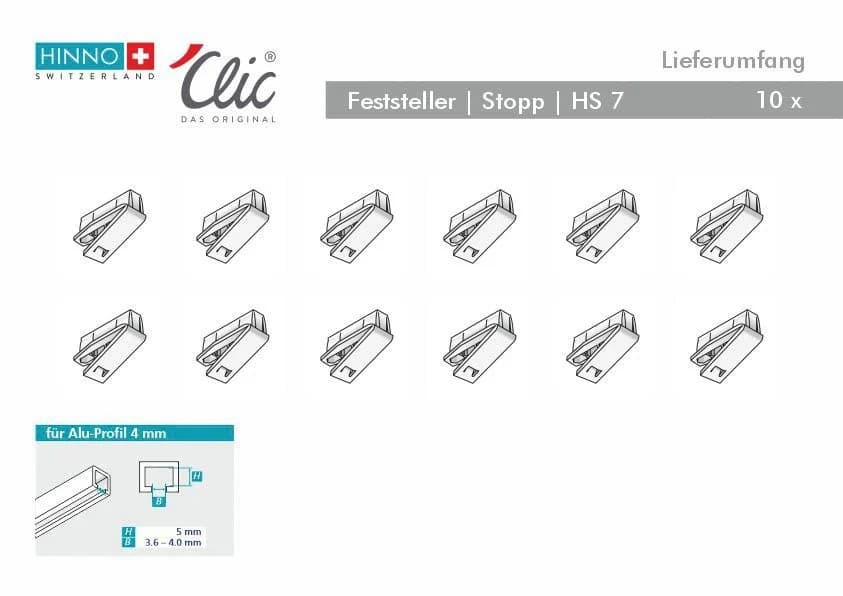 HINNO Feststeller hinno-stop HS07 Transparent 10er-Pack - Bild 5