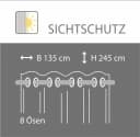 DECOLIFE Vorhang Ella Weiß 135x245cm Voile Querstreifen Ösen Bild 4