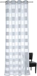 DECOLIFE Vorhang Ella Weiß 135x245cm Voile Querstreifen Ösen Bild 5